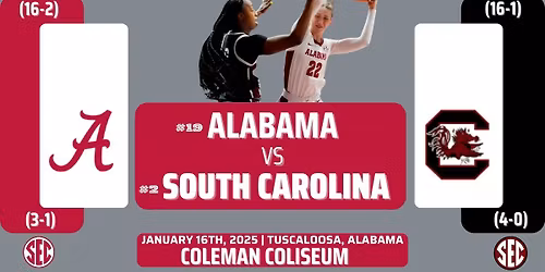 South Carolina Gamecocks Women's Basketball vs. Alabama Crimson Tide