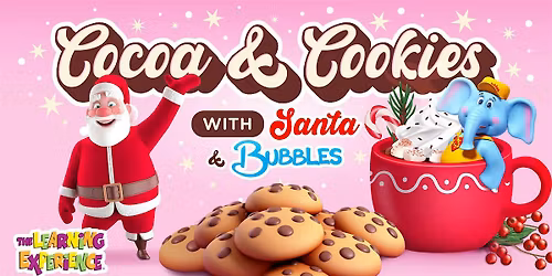 Cocoa and Cookies with Bubbles and Santa