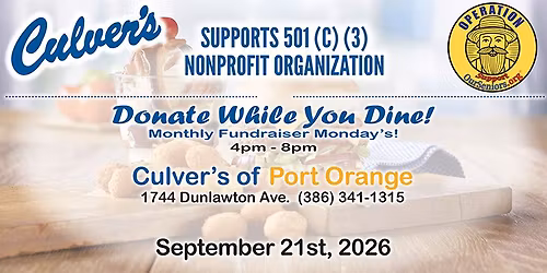 Culver's Fundraiser - September 2026