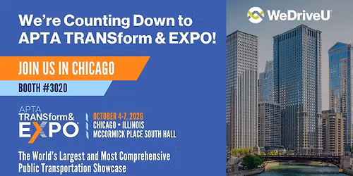 WeDriveU Heads to APTA Expo 2026 - Booth #3020