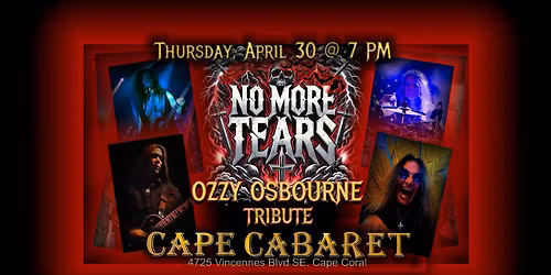 No More Tears Ozzy Tribute @ Cape Cabaret