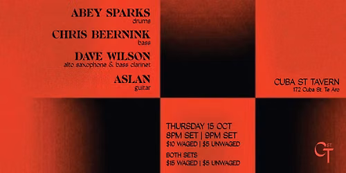 Cuba St Tavern Presents: abey sparks, Aslan, Chris Beernink, Dave Wilson - Wellington Jazz Festival