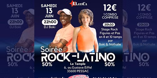 Soir\u00e9e Rock-Latino - Samedi 13 Juin 2026 - Salle Le Temple - Pessac (Bordeaux)