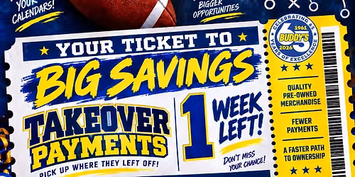 \ud83c\udfc8 Buddy\u2019s Ultimate Tailgate Take Over the Payment Party! \ud83c\udf54\ud83c\udf89