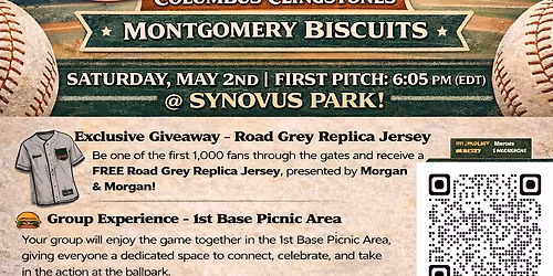 Montgomery Biscuits at Columbus Clingstones at Synovus Park