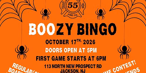 Jackson Township\nVolunteer Fire Co. #1 BOOzy Bingo!