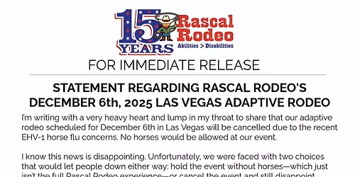 Rascal Rodeo's Adaptive Rodeo - Las Vegas, Nevada