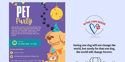 Pet Party at The Lakes of Woodhaven Village