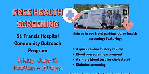Free Health Screenings with the St. Francis Outreach Bus