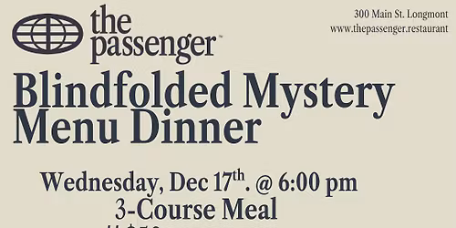 Blindfolded Mystery Menu Dinner