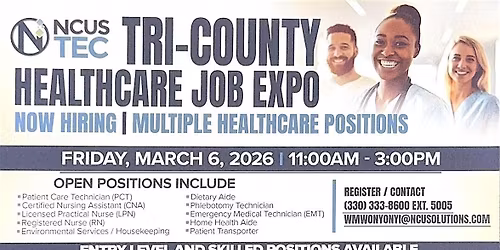 NCUS-TEC TRI-COUNTY HEALTHCARE JOB EXPO