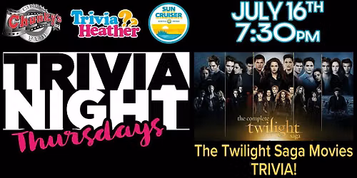 18+ LIVE TRIVIA NIGHTS: The Twilight Saga (movies only)! 7\/16