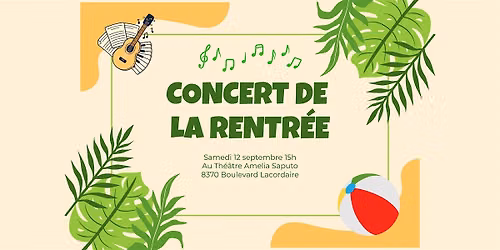 Concert de la rentr\u00e9e - Samedi 12 septembre 15h