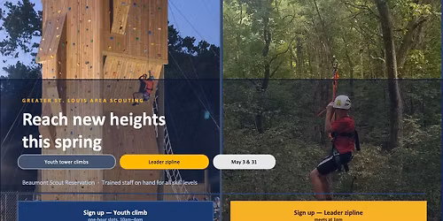 May 31st Climbing and Zip Line Events