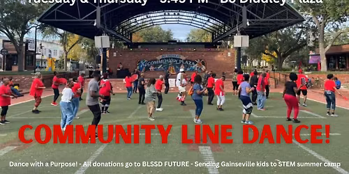 Community Line Dance at Bo Diddley Plaza