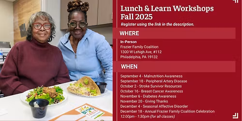 Lunch & Learn Workshops Fall 2025
