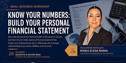 (in-person) Know Your Numbers: Build Your Personal Financial Statement