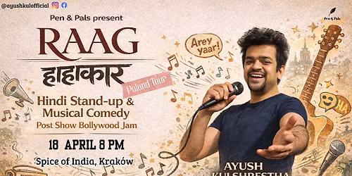Raag Hahakaar \u2013 Hindi Stand-up & Musical Comedy Night | Krakow