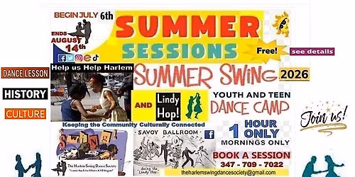 Summer 2026: The Harlem Lindy Hop Experience!   August Week 1