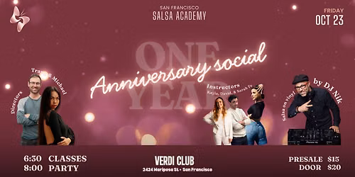 One Year Anniversary Social