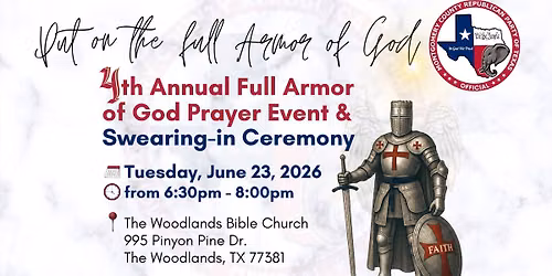 4th Annual Full Armor of God Prayer Event\/Swearing-in Ceremony: Equipped to Serve