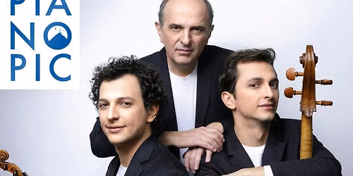 Le trio Pascal: Denis , piano ; Alexandre , violon ; Aur\u00e9lien, violoncelle. Eglise de CAMPAN