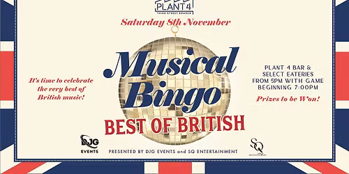 Musical Bingo - Best of British Edition