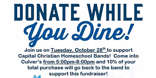 CCHB Band Fall Social & Fundraiser at Culver's