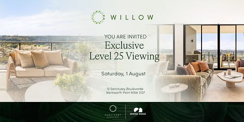 Exclusive Level 25 Display Apartment Viewing | Willow by Sekisui House