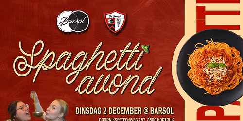 SPAGHETTIAVOND - DE BARSOL