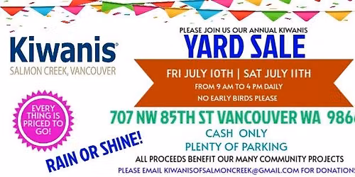 Annual SC Kiwanis Rummage Sale Fundraiser