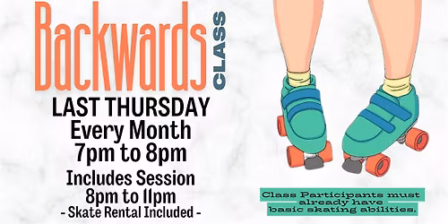 Backwards Skating Class Featuring Practice With Public Session