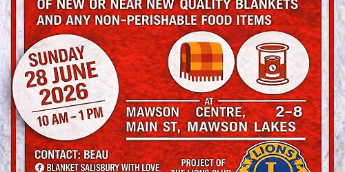 Blanket Salisbury with Love Winter Appeal - Lions Club of Salisbury