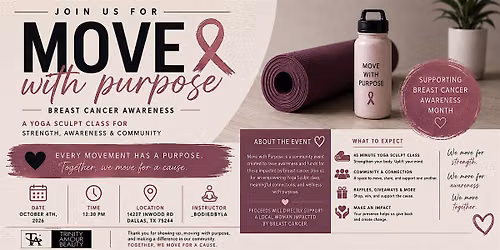 Move with Purpose: Breast Cancer Awareness Yoga Sculpt
