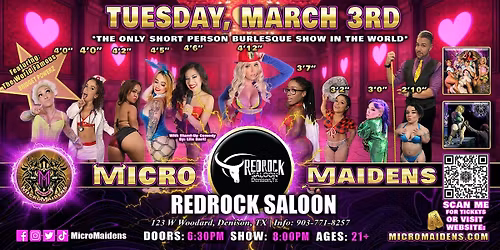 Denison, TX - Micro Maidens Dwarf Dancers @ Redrock Saloon