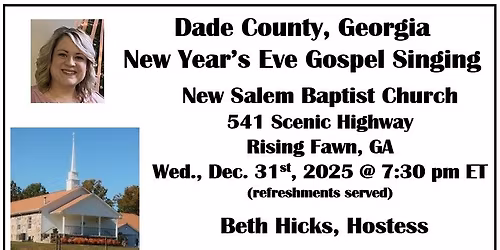 Dade County, Georgia New Year's Eve Singing Convention