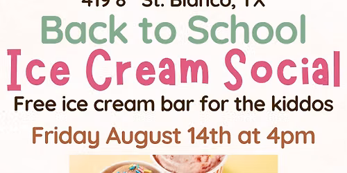 Back to School Ice Cream Social