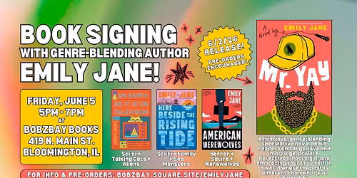 Book Signing with Genre-Blending Author Emily Jane at Bobzbay Books!