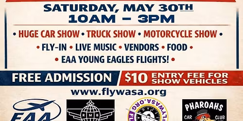 PHAROAHS OF SCRANTON & CHERRY RIDGE AIRPORT PRESENTS: Roadsters & Runways Car and Airplane Show