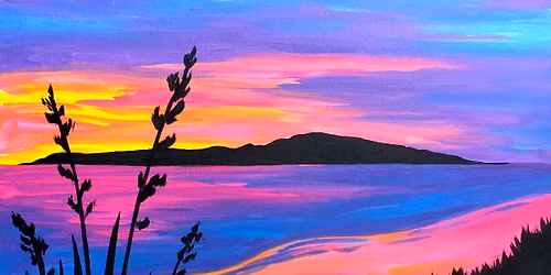 Paint and Wine Night in Tawa, Wellington - Sunset at the Beach