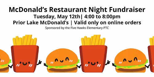 Five Hawks PTC Restaurant Night Fundraiser @ McDonalds (Mobile Orders only)