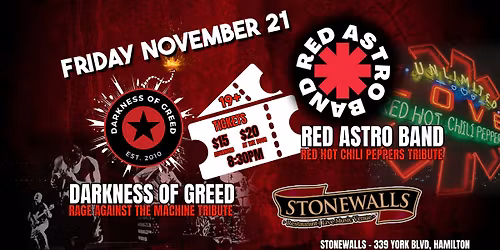 Red Astro (Red Hot Chili Peppers) & Darkness of Greed (Rage Against the Machine) Tribute Night !!!