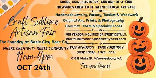 Craft Sublime Artisan Fair at The Foundry