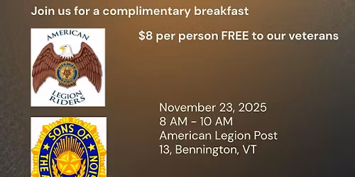 FREE BREAKFAST FOR VETERANS 
