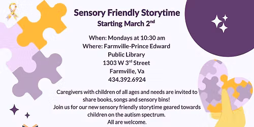 Farmville-Prince Edward\u2019s Sensory Friendly Storytime