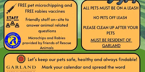 \ud83d\udc3e\ud83d\udc89 Garland Free Pet Protection Clinic \ud83d\udc89\ud83d\udc3e