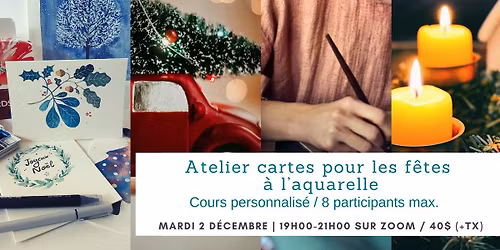 Cours d'aquarelle en ligne, des cartes pour les f\u00eates