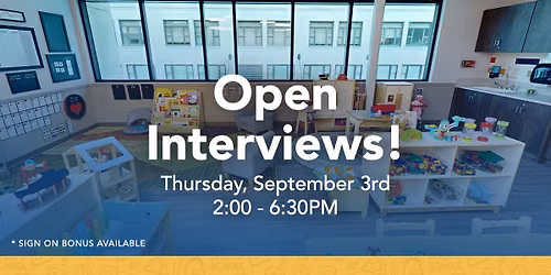 Open Interviews for Childcare Teachers