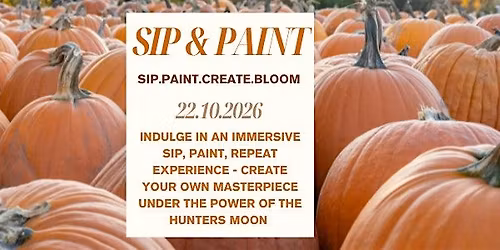 SIP.PAINT.CREATE.BLOOM Hunters Moon Theme Painting