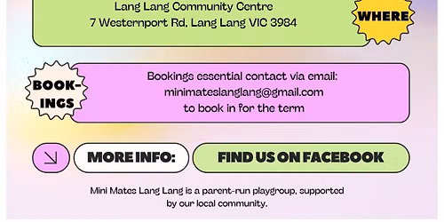 Mini Mates Playgroup at Lang Lang Community Centre